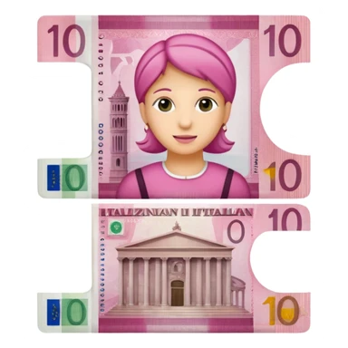 banconota rosa 10 euro italia sticker