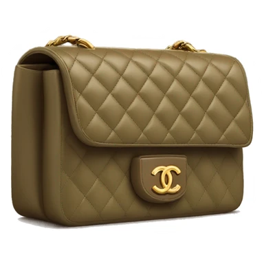 Chanel flap bag khaki/brown sticker