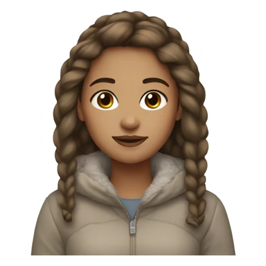 Winter girl white cozy brown hair light skin  sticker