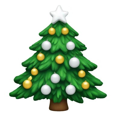 Christmas tree with white decorations sticker