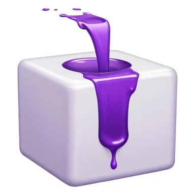 a white cub with purple liquid that is tipped over with the liquid slightly pouring out sticker