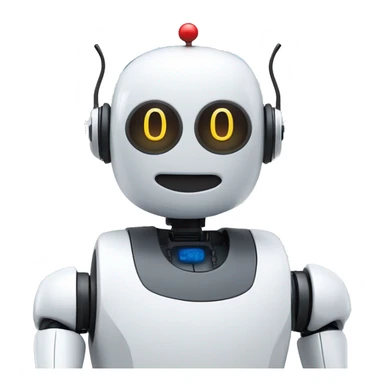 call center robot looks like friendly robot with a battery icon on his chest sticker