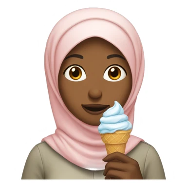 Hijabi woman eating ice cream  sticker
