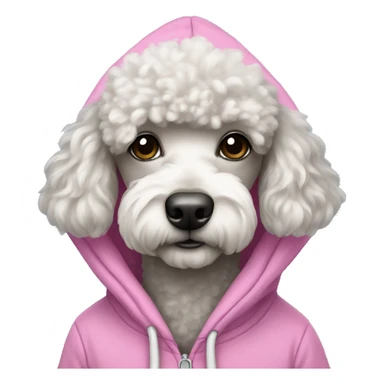 Poodle wearing a hoodie sticker