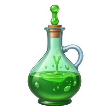 Glass potion bottle with green liquid sticker