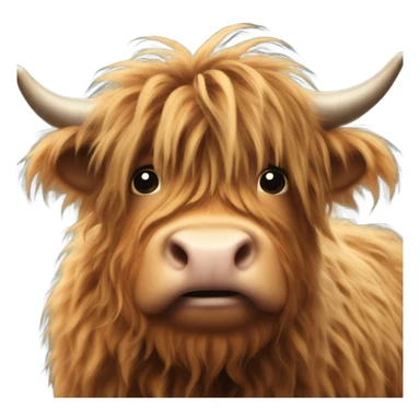 highland cow fuzzy sticker