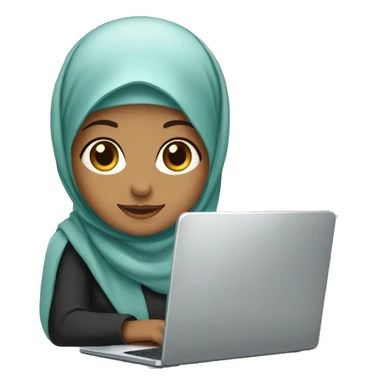 hijabi girl with laptop sticker