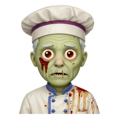 elderly  zombi man chef sticker