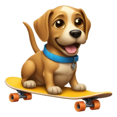 Dog riding a skate board sticker