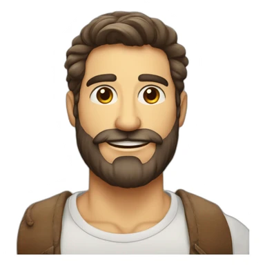 Homem calvo de barba grisalhas olhos fleumático sorrindo sticker