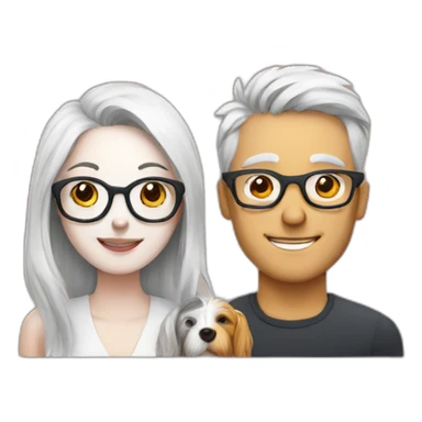 Man with glasses anda woman with a westie dog girl sticker