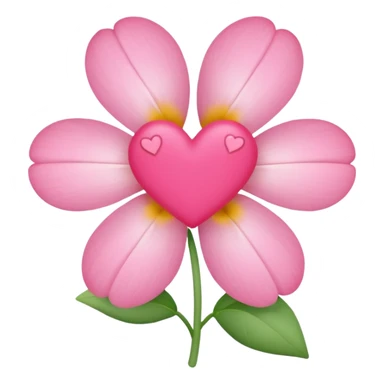 Create a minimalist, pastel-colored emoji inspired by the stock flower (Şebboy), with soft petals and a hidden heart symbol to represent love and tenderness. sticker