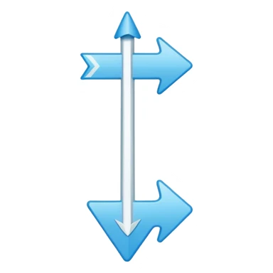 Extremely simplistic white arrow with light blue outline pointing. Make it like the image attached but skinnier sticker