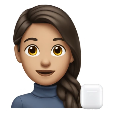 girl brunette with airpods sticker
