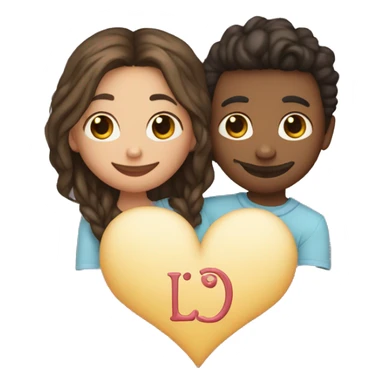 Two hearts with the initials luzE and JohnJ sticker