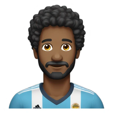 Hombre pelo negro, 32 años de edad, con camiseta argentina  sticker
