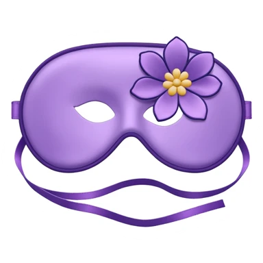 isolated silky sleep mask with a small embroidered flower sticker