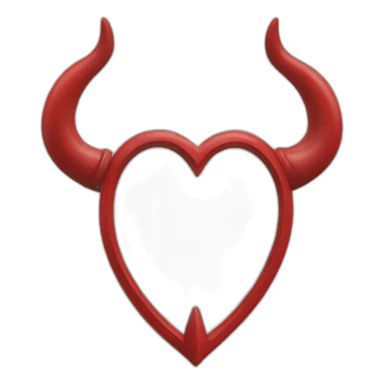 Red steel heart frame with horns sticker