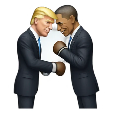 Donald trump et Barack Obama qui font de la boxe sticker