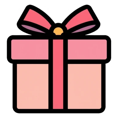 gift box wrapped with ribbon sticker