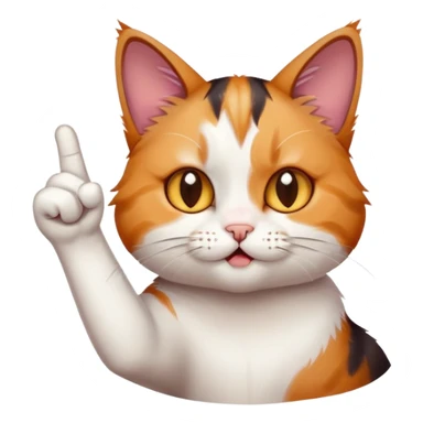 cat showing middle finger  sticker