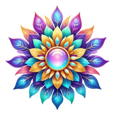 Epic divine legendary celestial flowery complex detailed iridescent gradients aesthetic-scenery-Decorations sticker