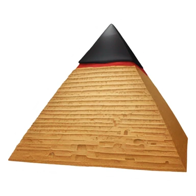 A red pyramid with a black long hat smiling with one glass on its left eye sticker