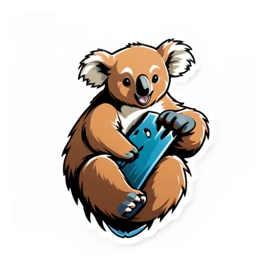 Koala mauling a grizzly sticker