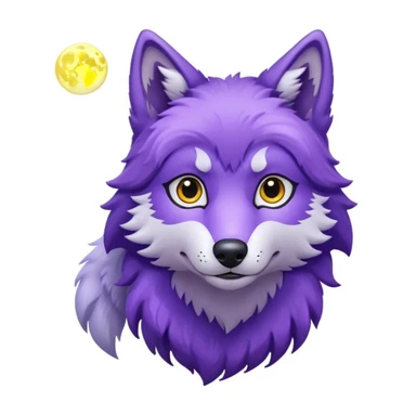 Un lobo violeta con una luna sticker