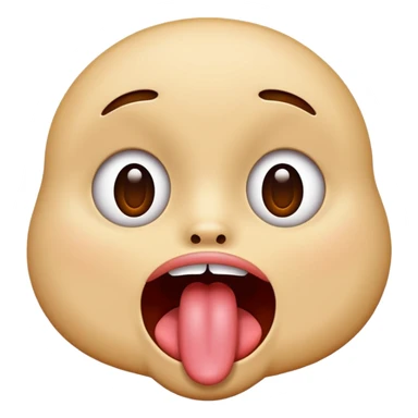 A face sticking its tongue out as if mocking someone sticker