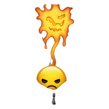 A yellow smiley face melting into a puddle and a heart on fire  sticker