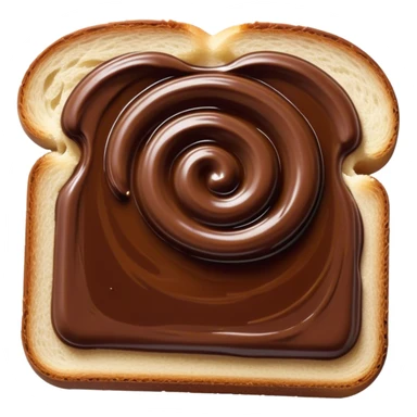slice of bread covered in nutella sauce on top sticker