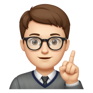 Nerd with one finger up with glasses sticker