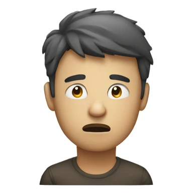 Person frustrated and thinking sticker