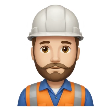 white men with beard wear worker's uniform sticker