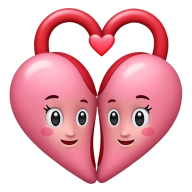 Ein rotes Bsnd zwischen zwei Herzen sticker