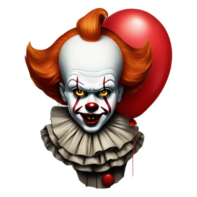 pennywise clown with red balloon  sticker