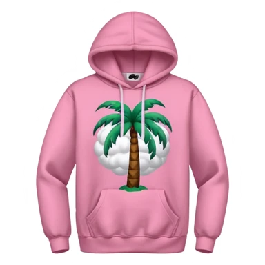 Pink palm puff hoodie sticker
