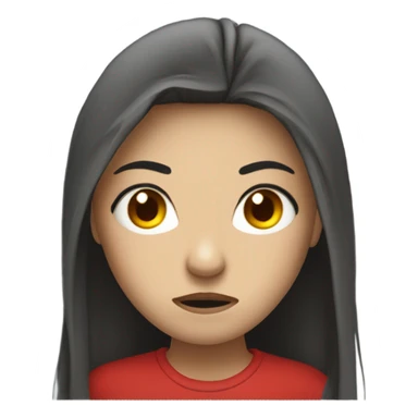 A girl with chaos long hair, Eyes covered with red threads looked very annoyed and angry sticker