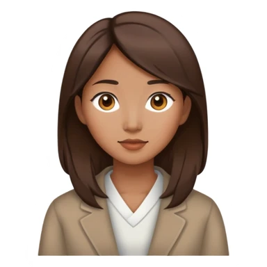 Femme asiatique brune cheveux mi long sticker