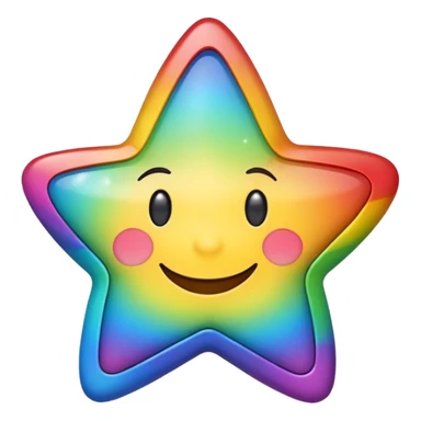 A rainbow star with a smile  sticker