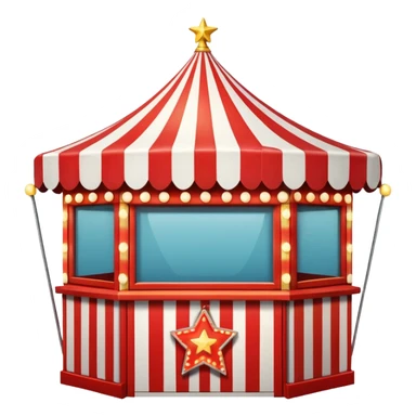 A circus ticket booth with retro lights and star-shaped sign. sticker