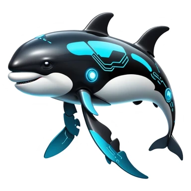 dystopian cybernetic android orca sticker