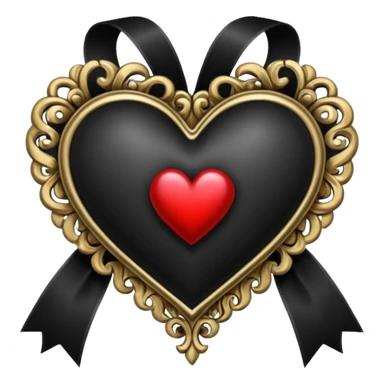 gothic heart with a black ribbon sticker