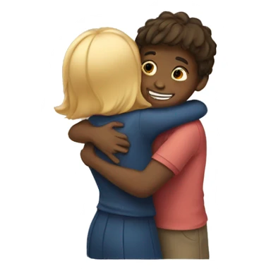 Boy and girl hugging  sticker