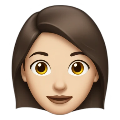 Brunette woman with brown eyes similar to Anne Hathaway with a laptop sticker