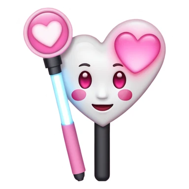 a fan emoji with heart eyes holding light stick sticker