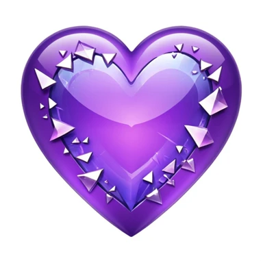 purple heart with a shattered glass effect sticker