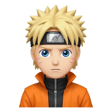 Create a Naruto emoji for a teams chat but make it more original to the anime style sticker