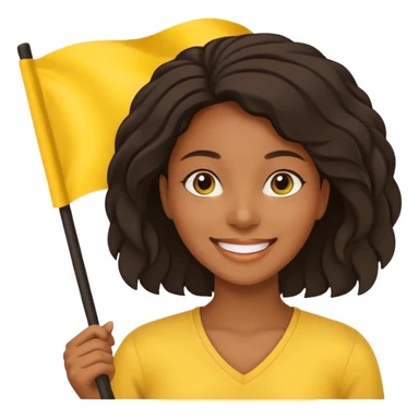 yellow  Flag holder black woman sticker